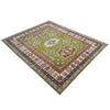 Kazak Rug Handmade Green Medallion 5x8 ft