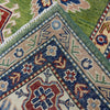 Kazak Rug Handmade Green Medallion 5x8 ft