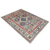 Kazak Rug Handmade Gray Medallion 4x6 ft