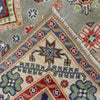 Kazak Rug Handmade Gray Medallion 4x6 ft
