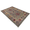 Kazak Rug Handmade Gray Medallion 4x6 ft
