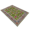 Kazak Rug Handmade Green Medallion 4x6 ft