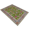 Kazak Rug Handmade Green Medallion 4x6 ft