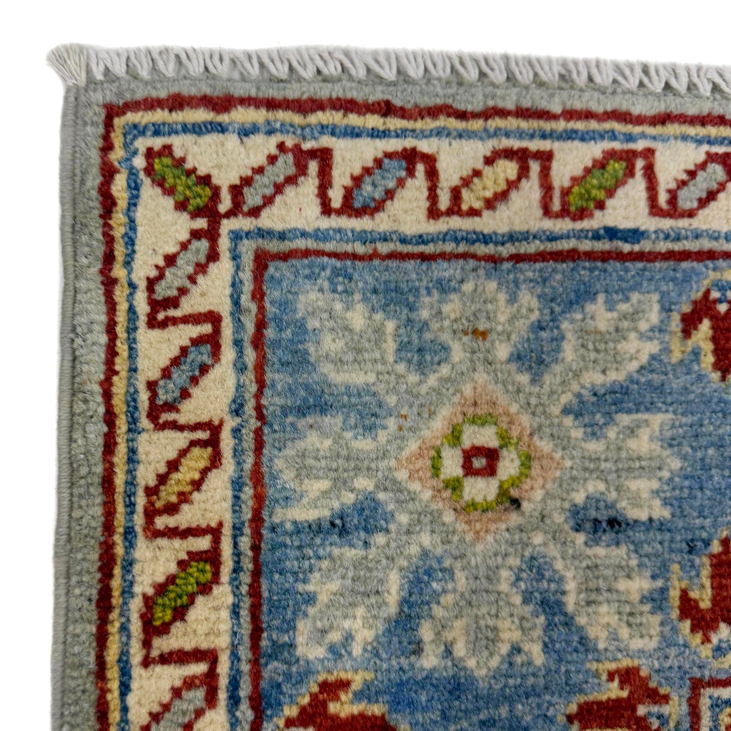 Kazak Rug Handmade Gray Medallion 4x6 ft