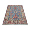 Kazak Rug Handmade Blue Medallion 5x8 ft