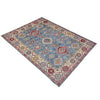 Kazak Rug Handmade Blue Medallion 5x8 ft