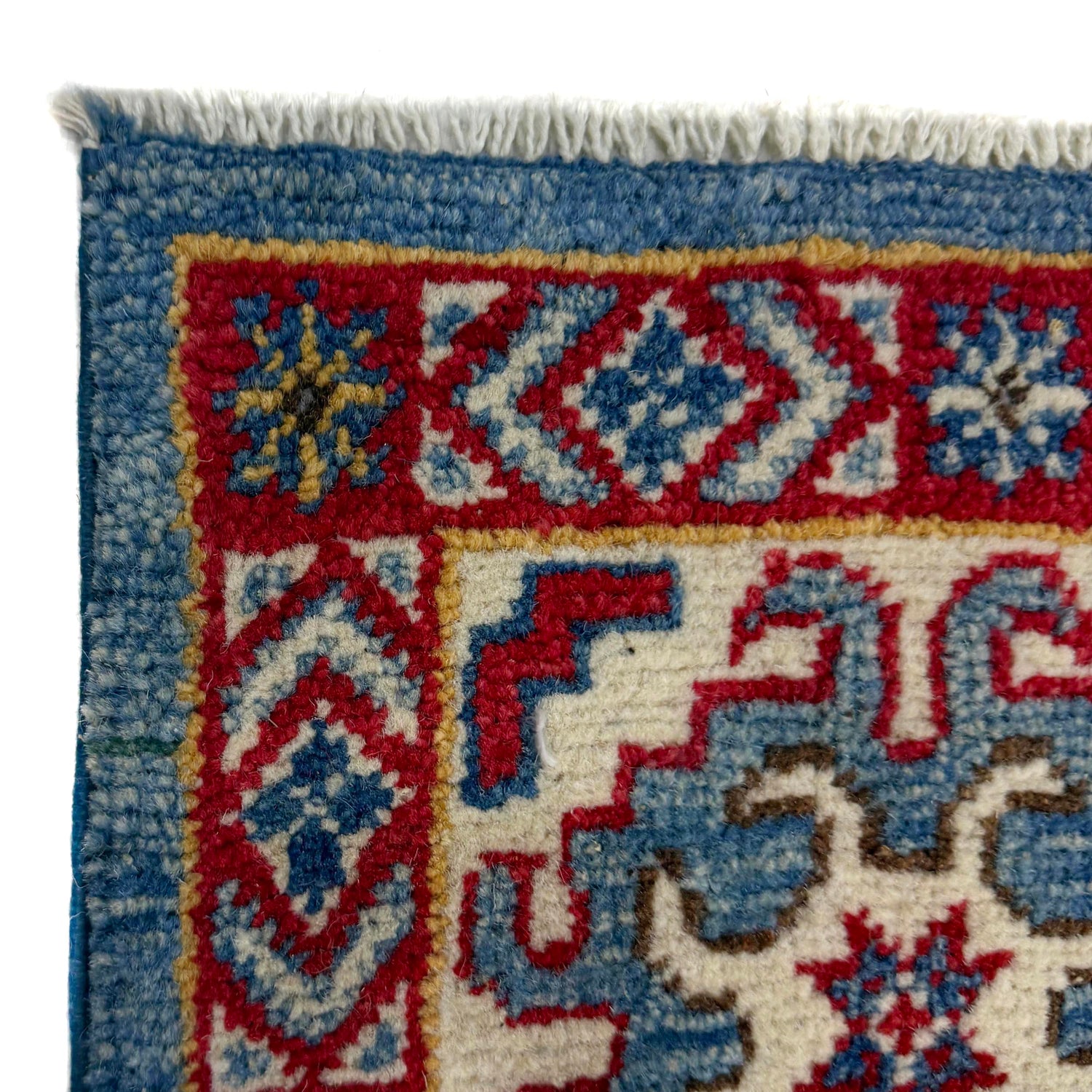 Kazak Rug Handmade Blue Medallion 5x8 ft