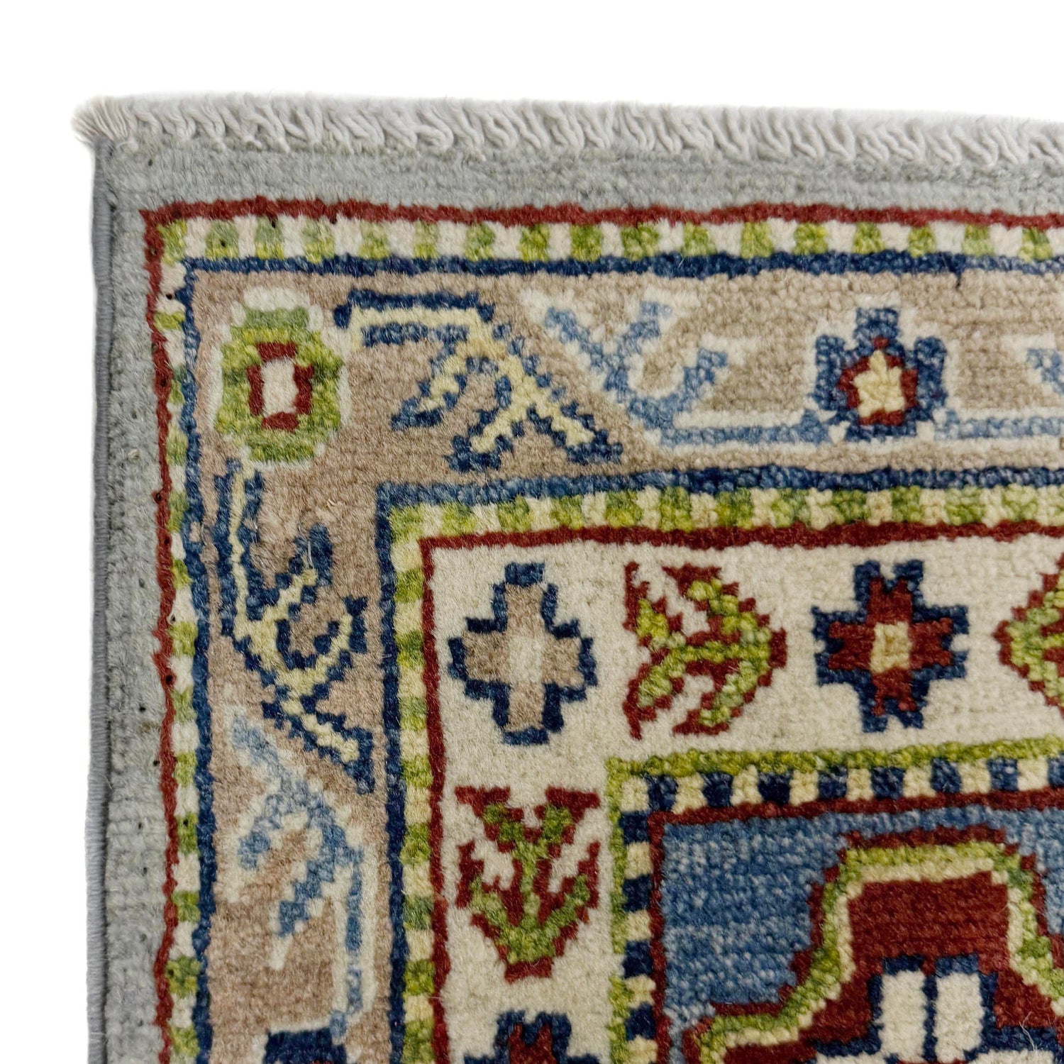 Kazak Rug Handmade Gray Medallion 5x8 ft