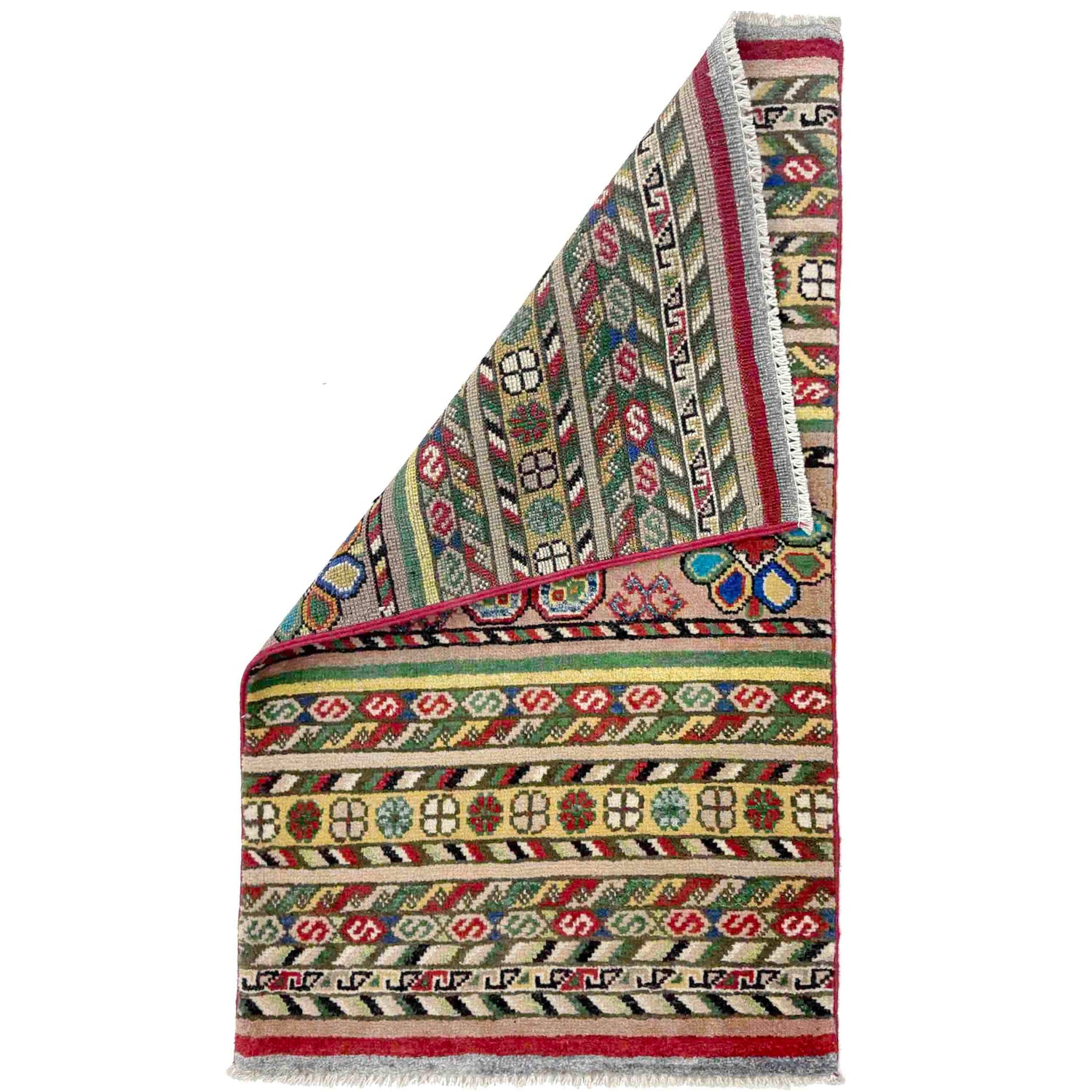 Gabbeh Area Rug Handmade Multi Medallion 2x3 ft