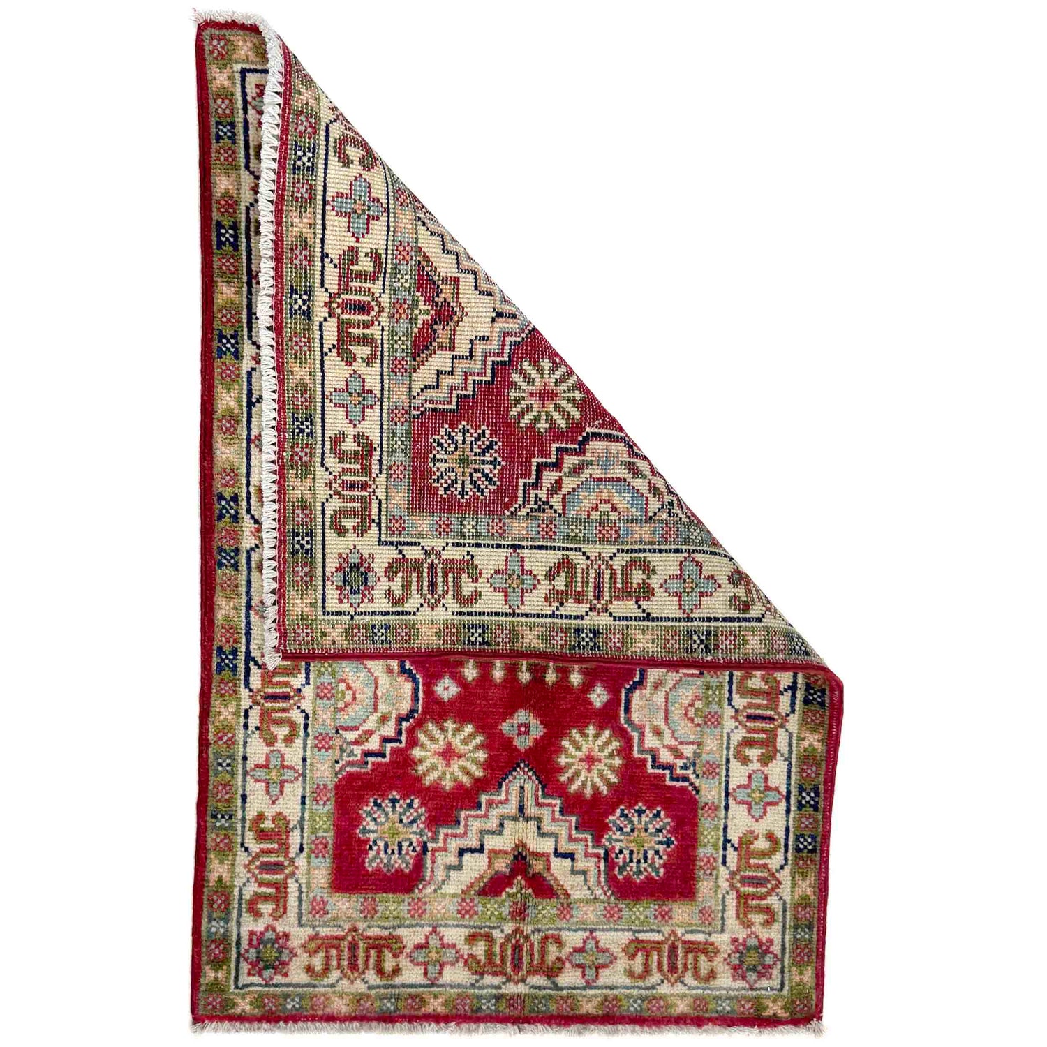 Kazak Rug Handmade Red Medallion 2 x 3 ft
