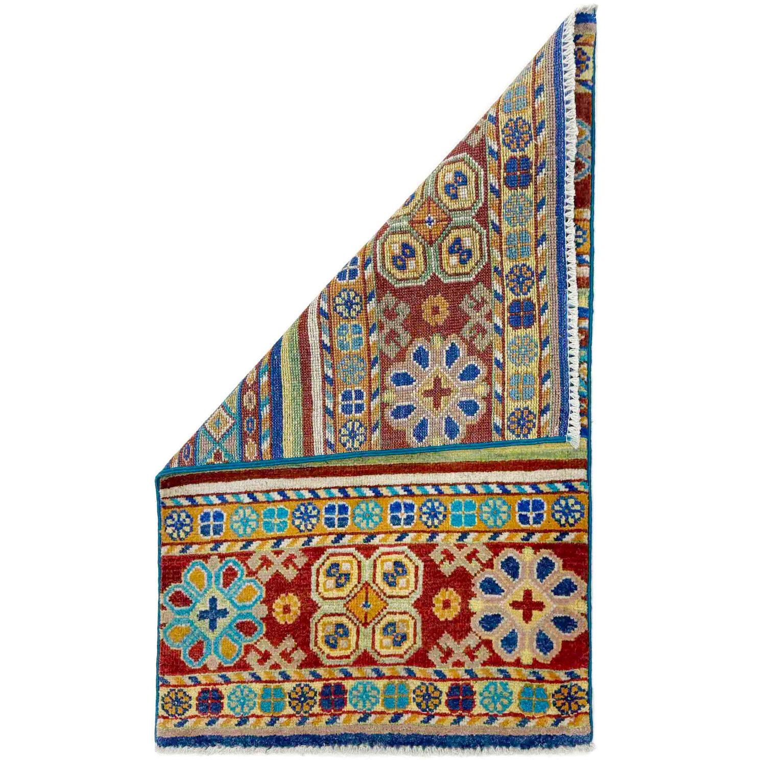 Gabbeh Area Rug Handmade Multi Medallion 2x3 ft