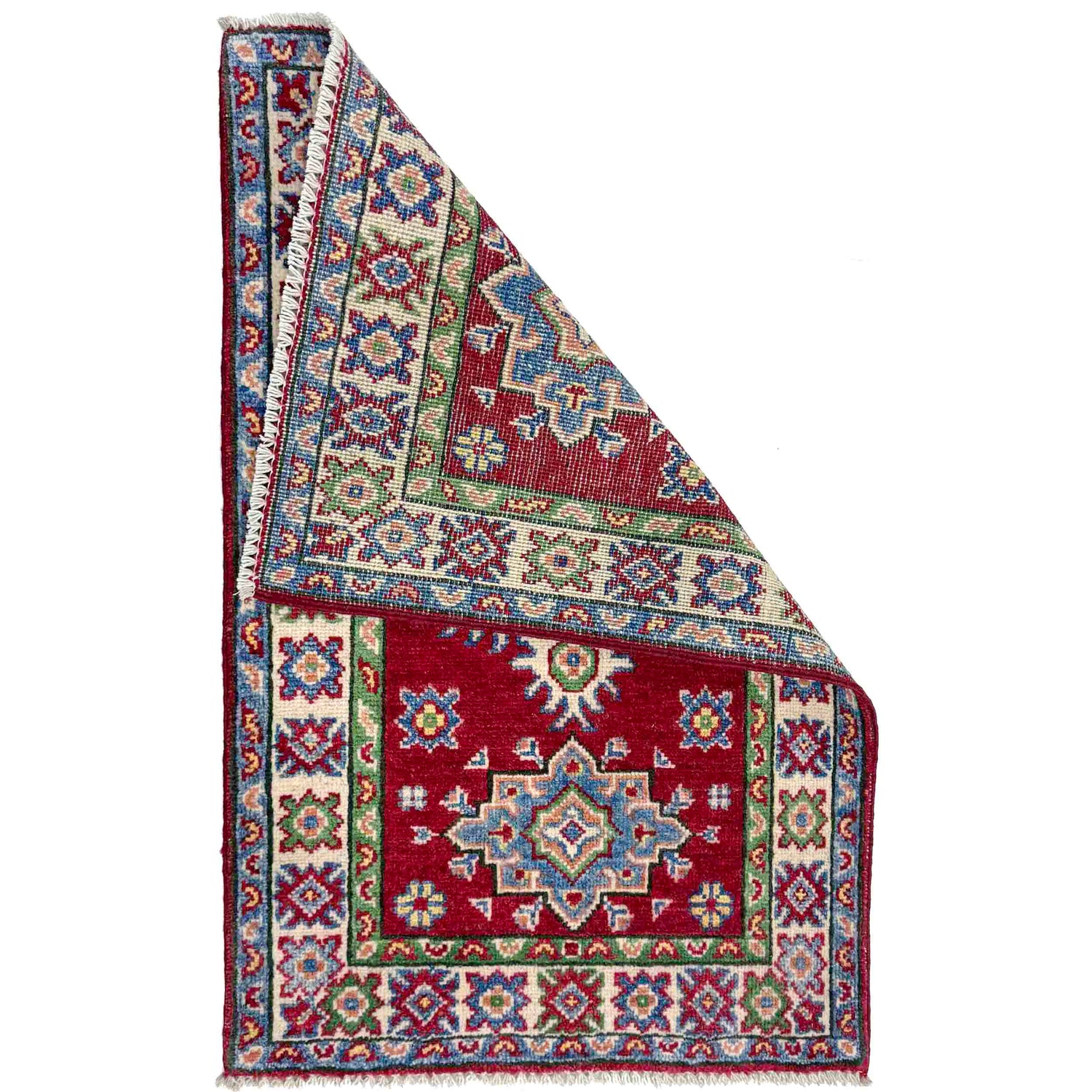 Kazak Rug Handmade Red Medallion 2 x 3 ft