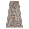 Kazak Rug Handmade Gray Medallion 10' Runner