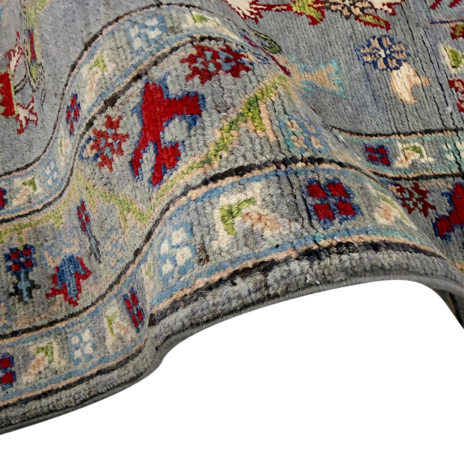 Kazak Rug Handmade Gray Medallion 10' Runner