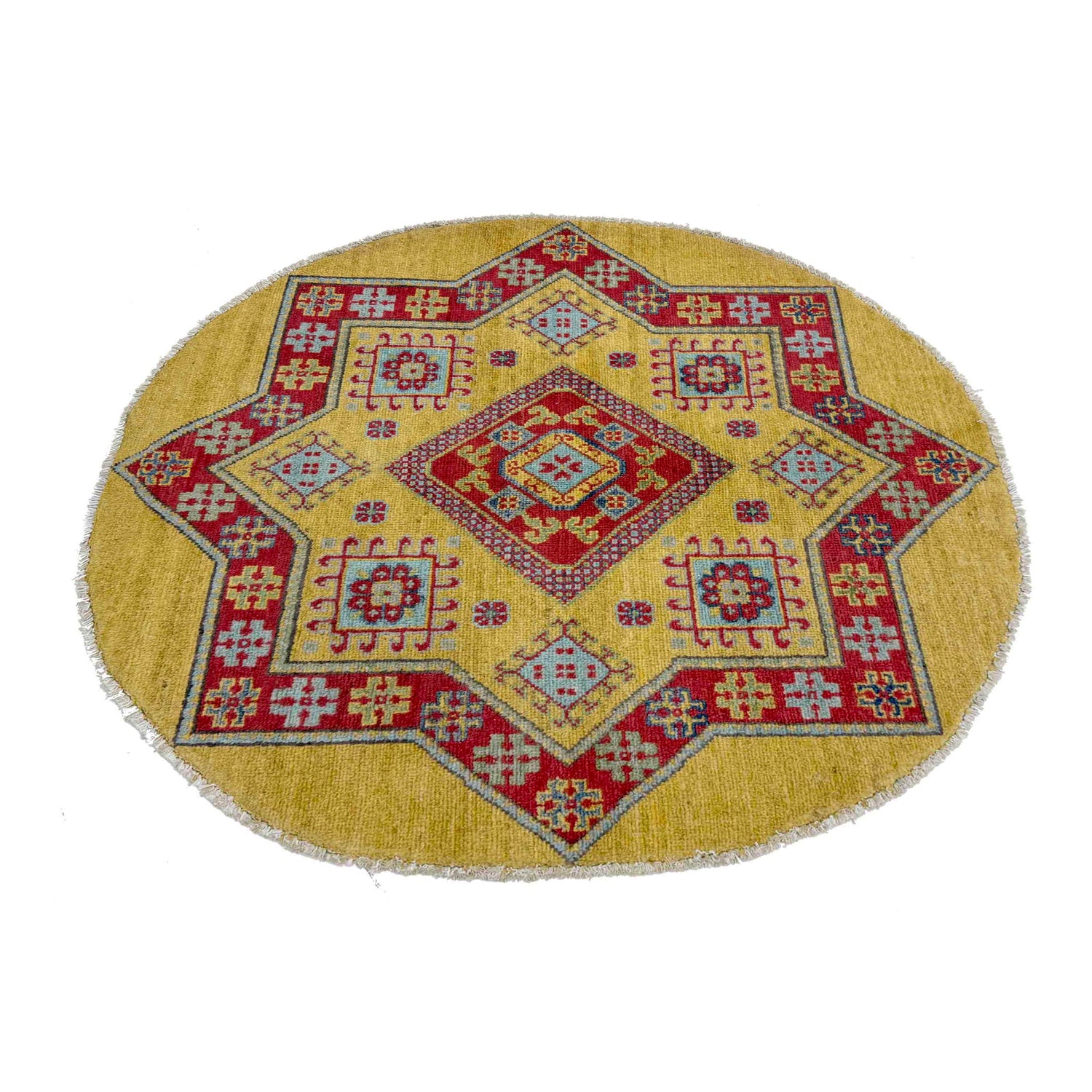 Kazak Rug Handmade Multi Medallion 3x3 ft
