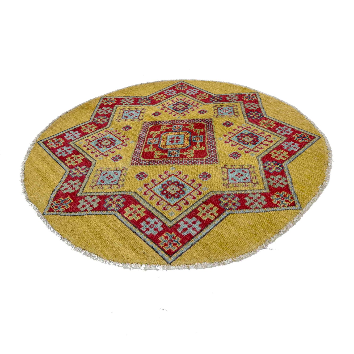 Kazak Rug Handmade Multi Medallion 3x3 ft