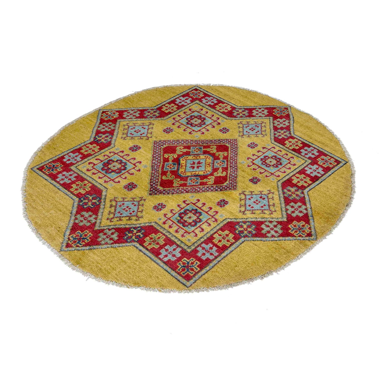 Kazak Rug Handmade Multi Medallion 3x3 ft