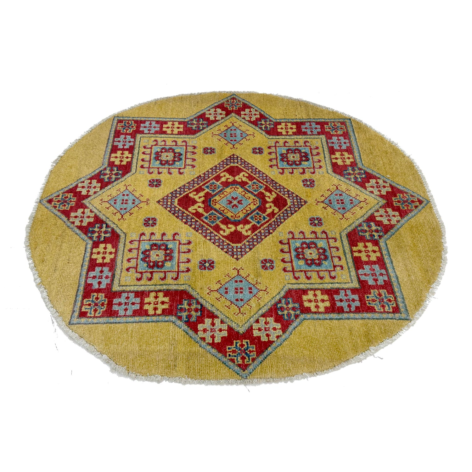 Kazak Rug Handmade Multi Medallion 3x3 ft
