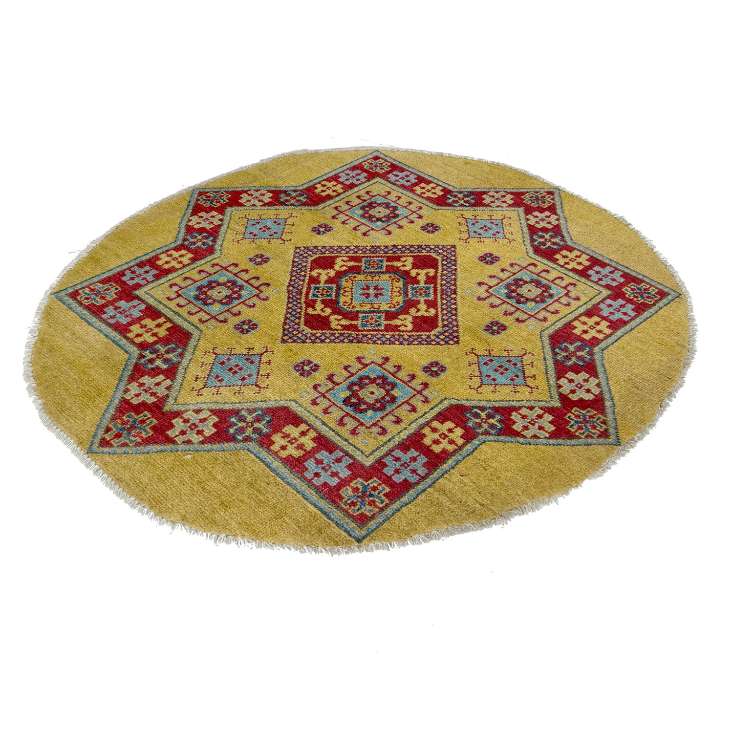 Kazak Rug Handmade Multi Medallion 3x3 ft