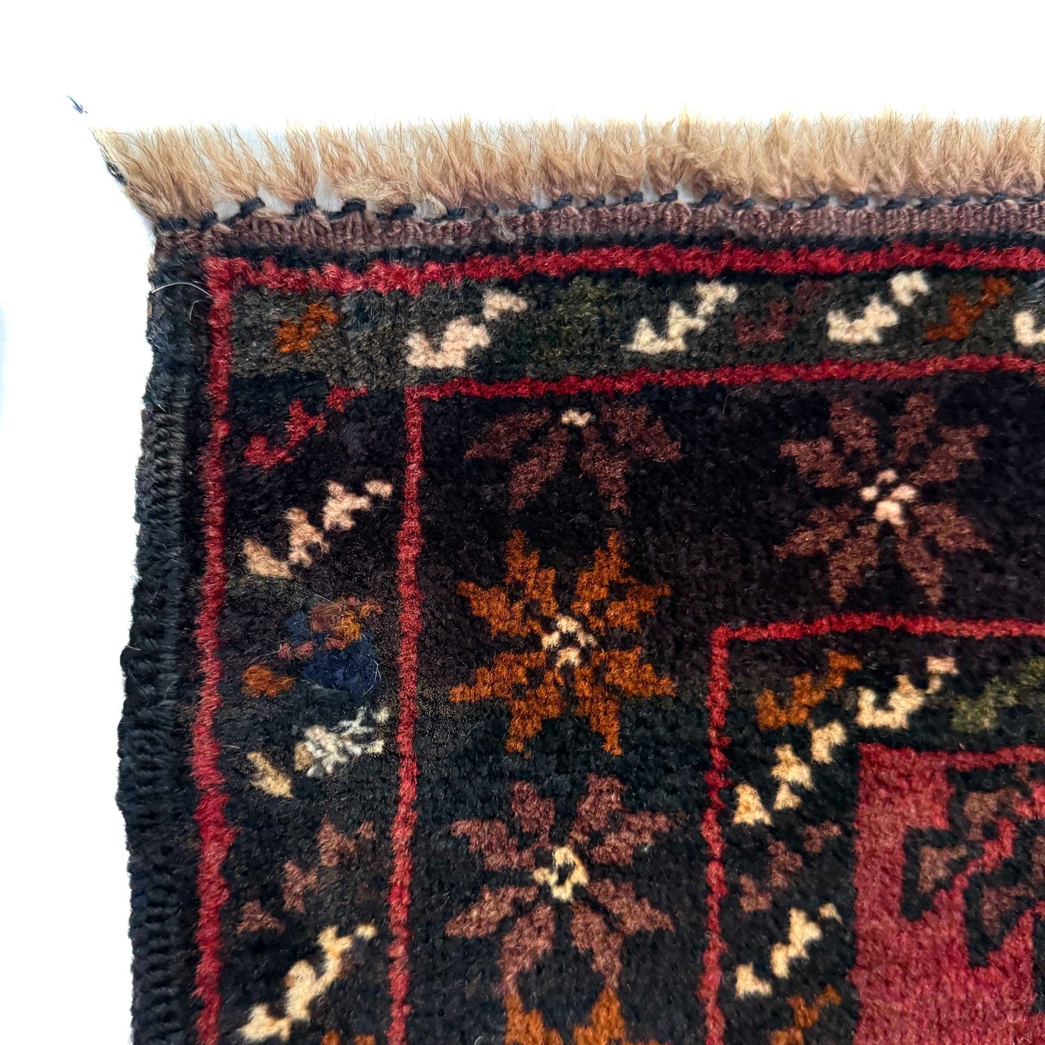 Baluchi Rug Handmade Red Geometric 2x4 ft