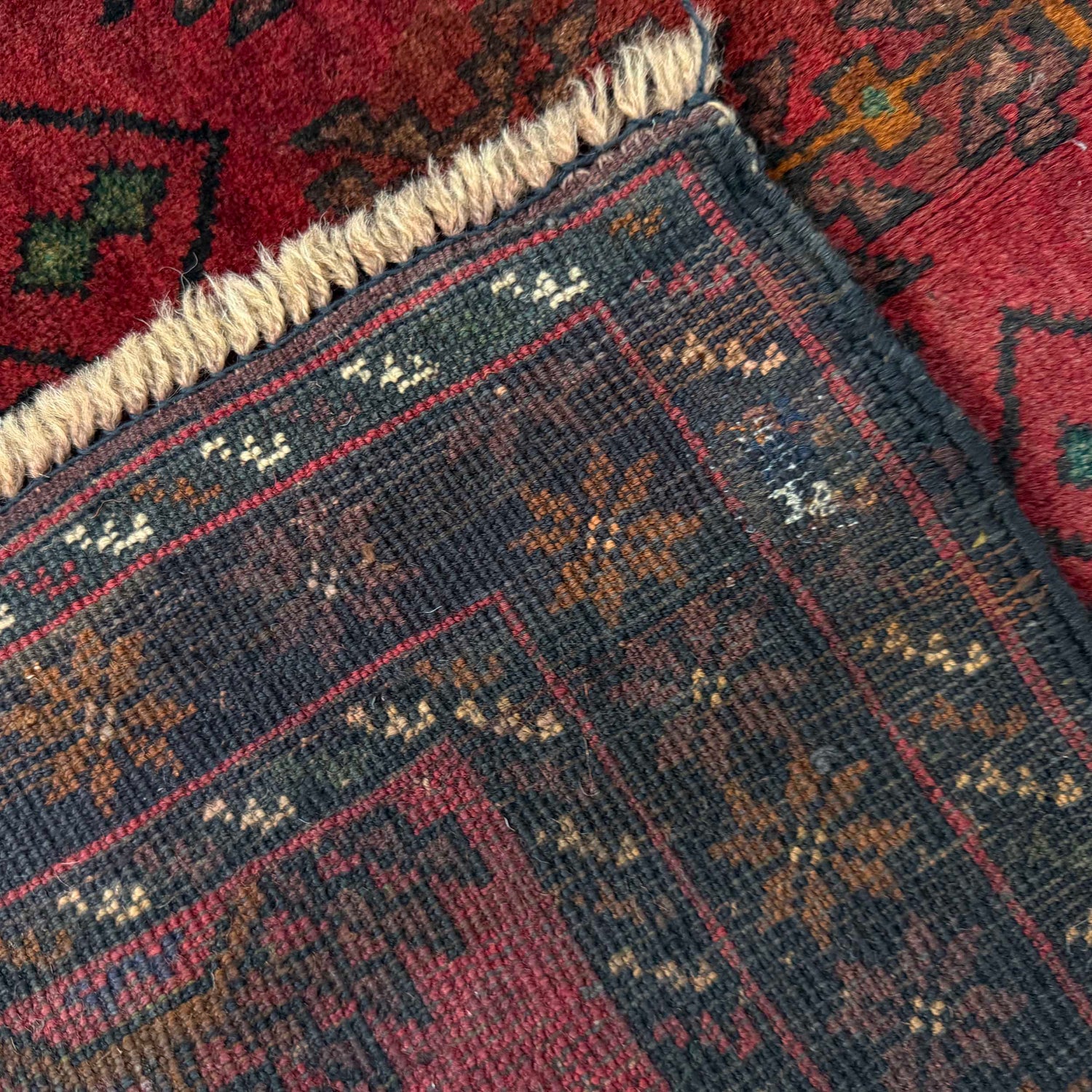 Baluchi Rug Handmade Red Geometric 2x4 ft