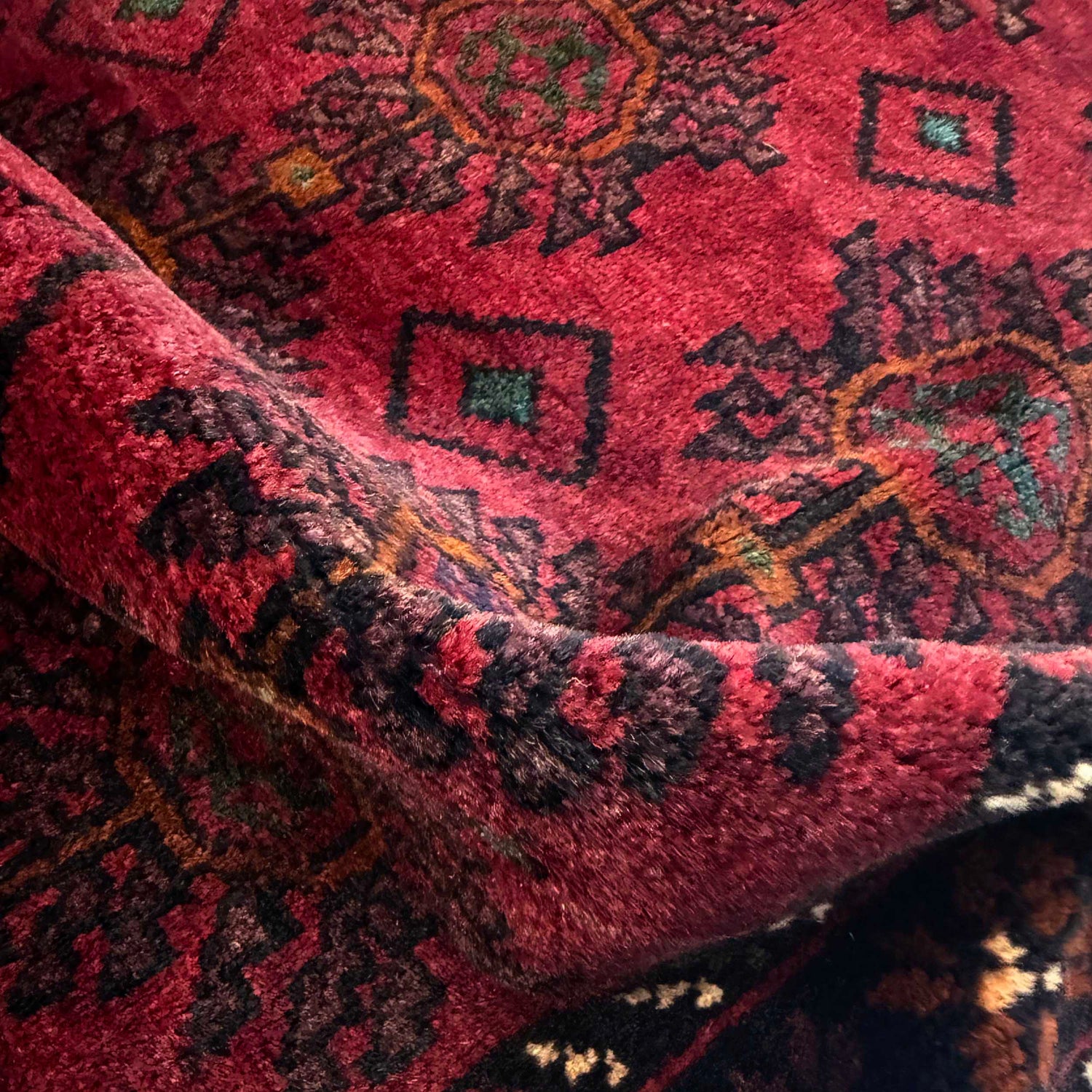Baluchi Rug Handmade Red Geometric 2x4 ft