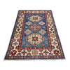Kazak Rug Handmade Blue Medallion 2x4 ft