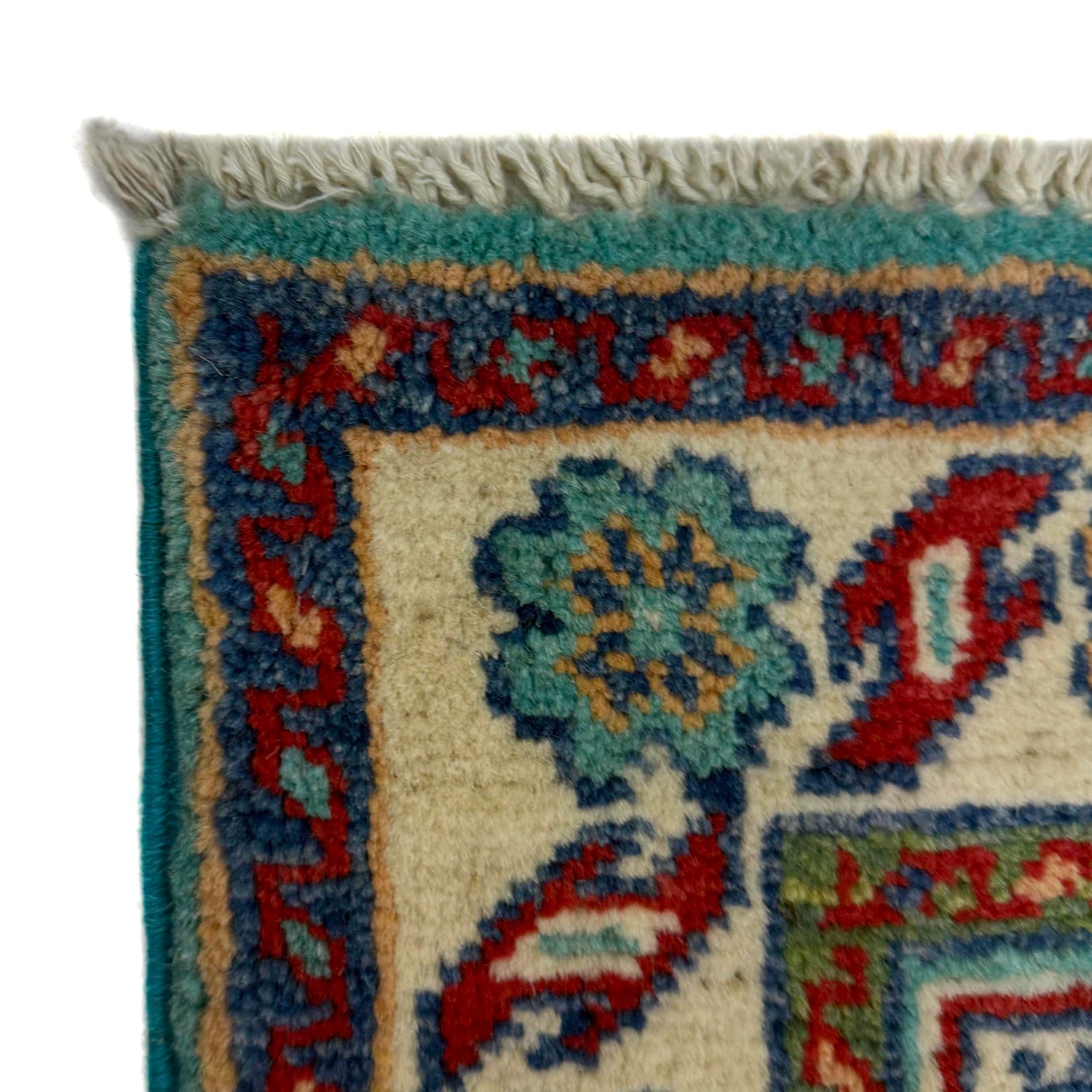 Kazak Rug Handmade Blue Medallion 2x4 ft