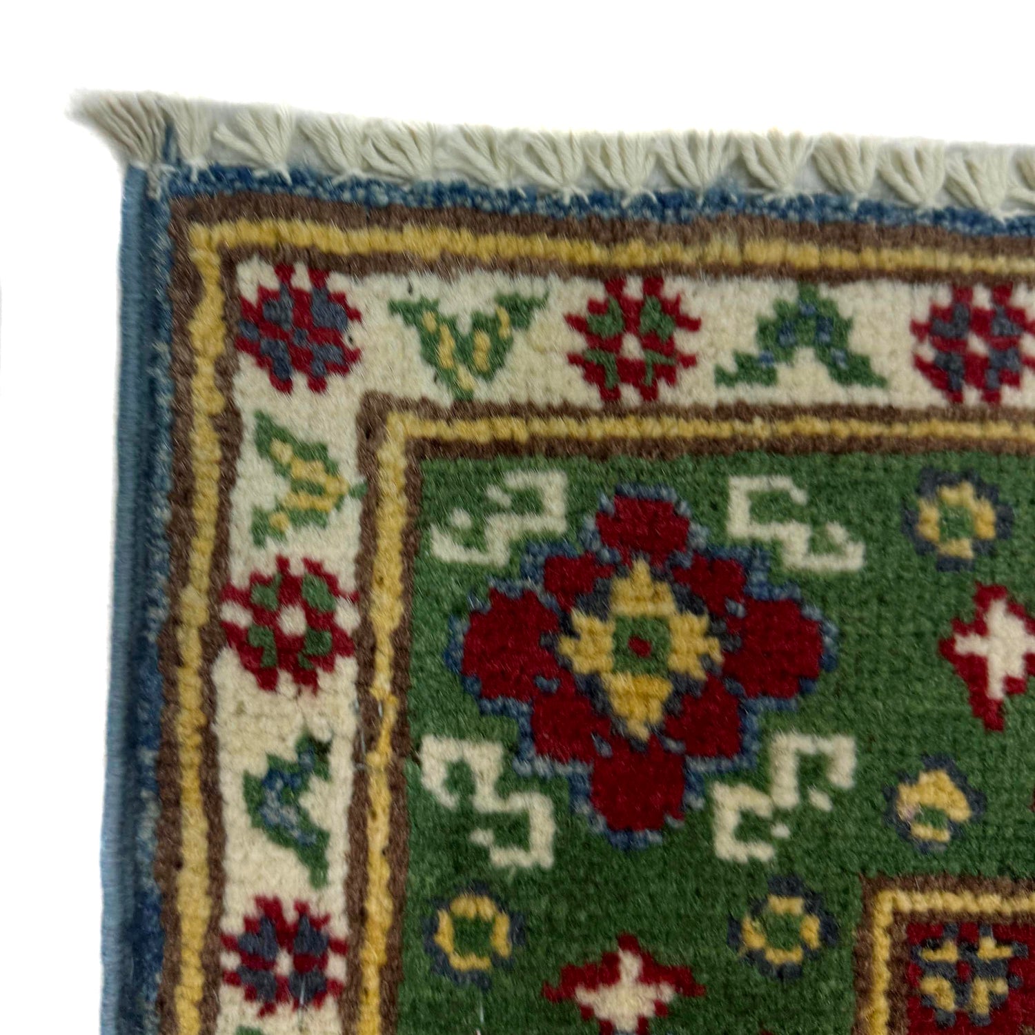Kazak Rug Handmade Blue Medallion 2x4 ft