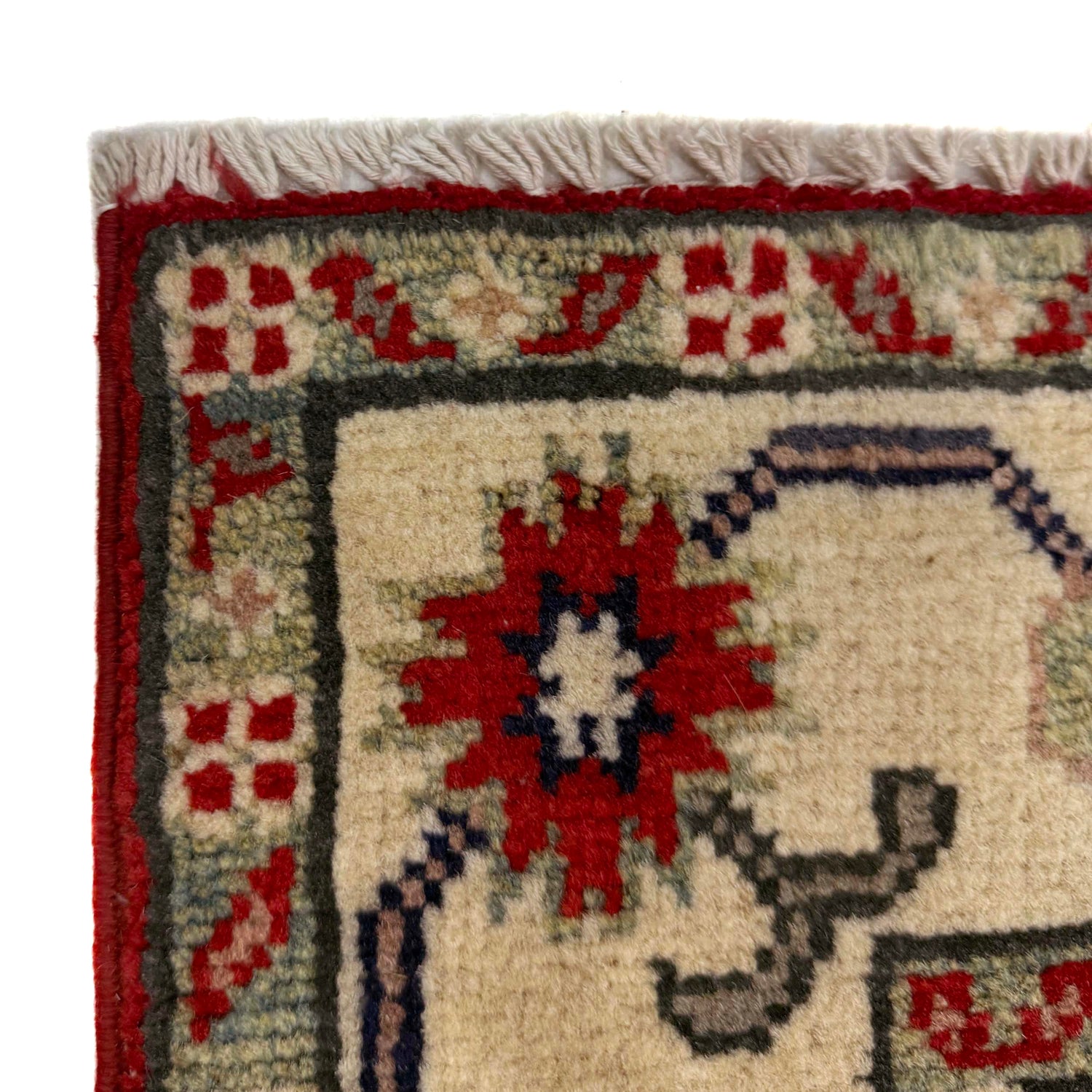 Kazak Rug Handmade Red Medallion 2x4 ft