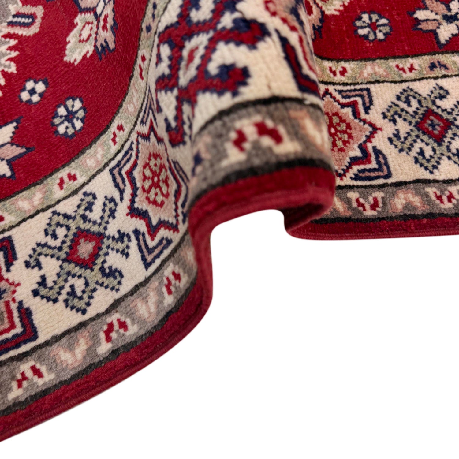 Kazak Rug Handmade Red Medallion 2x4 ft