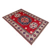 Kazak Rug Handmade Red Medallion 2x4 ft