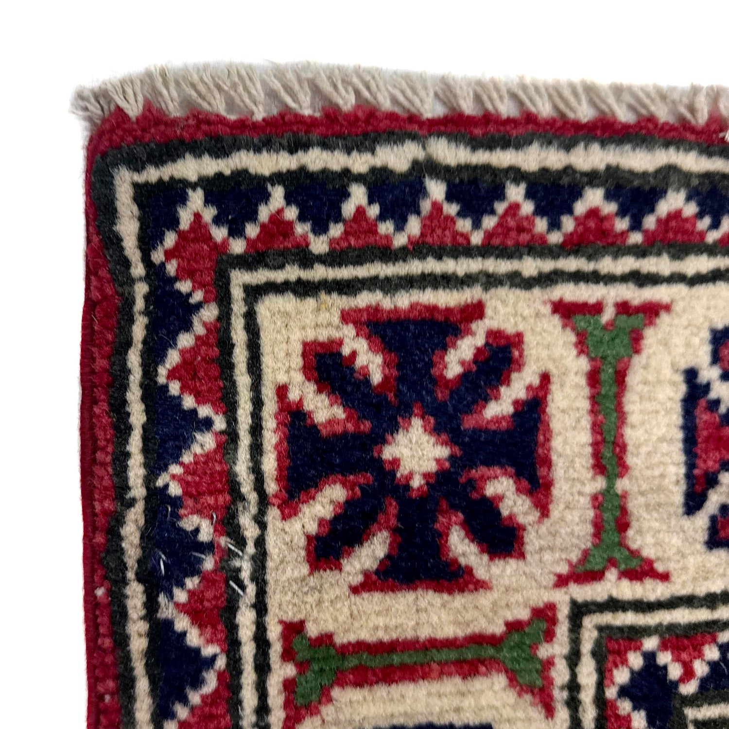 Kazak Rug Handmade Red Medallion 2x4 ft