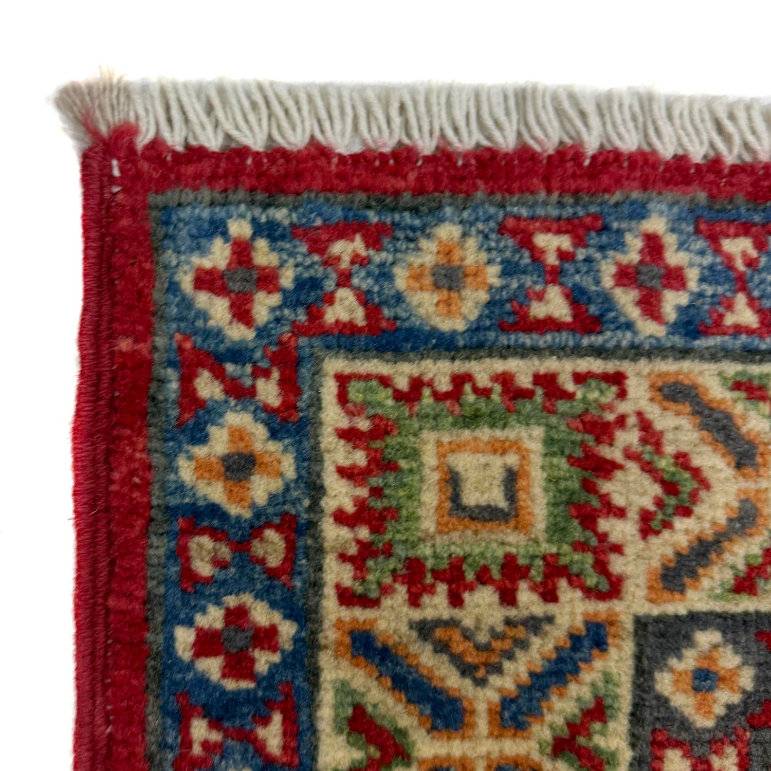 Kazak Rug Handmade Red Medallion 2x4 ft