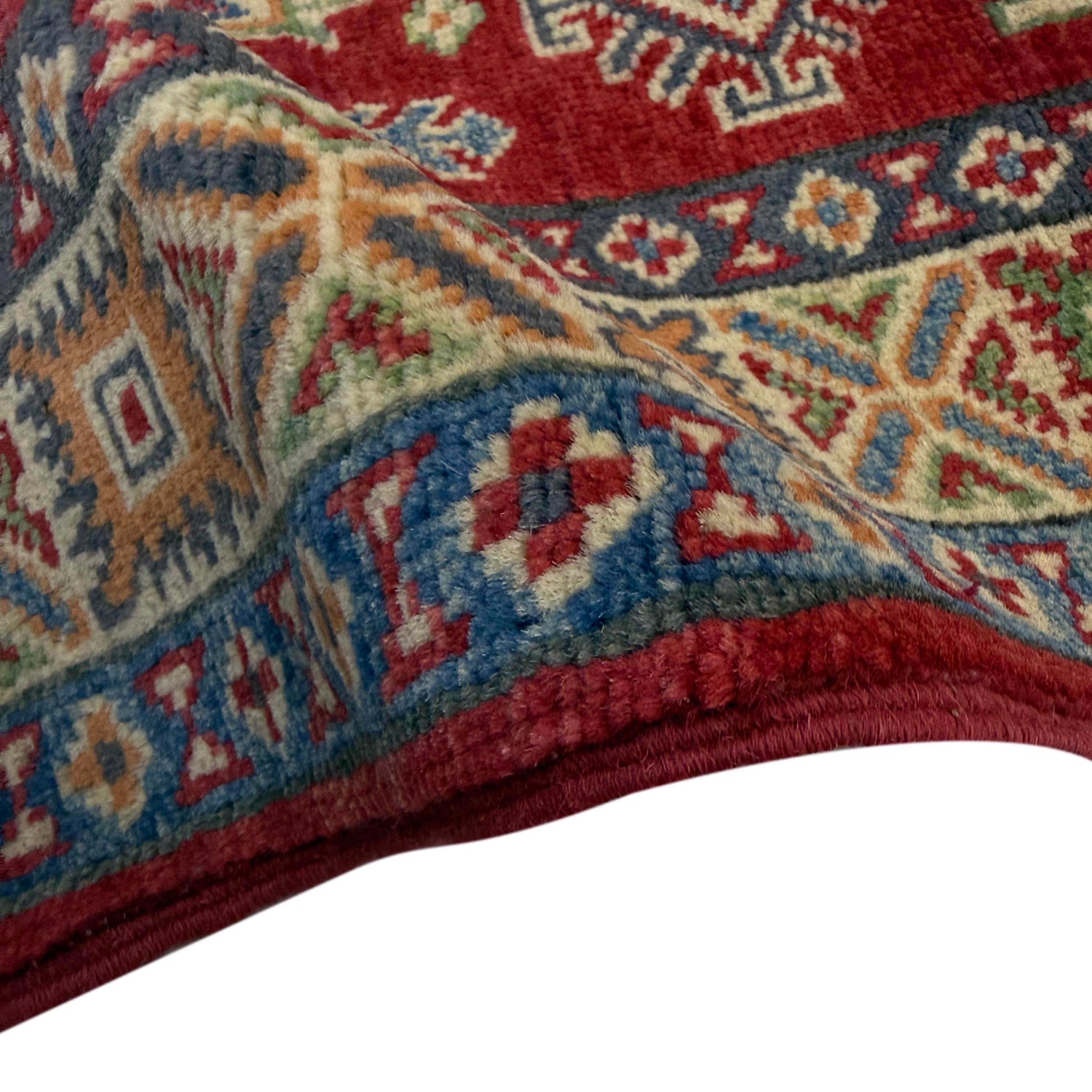 Kazak Rug Handmade Red Medallion 2x4 ft