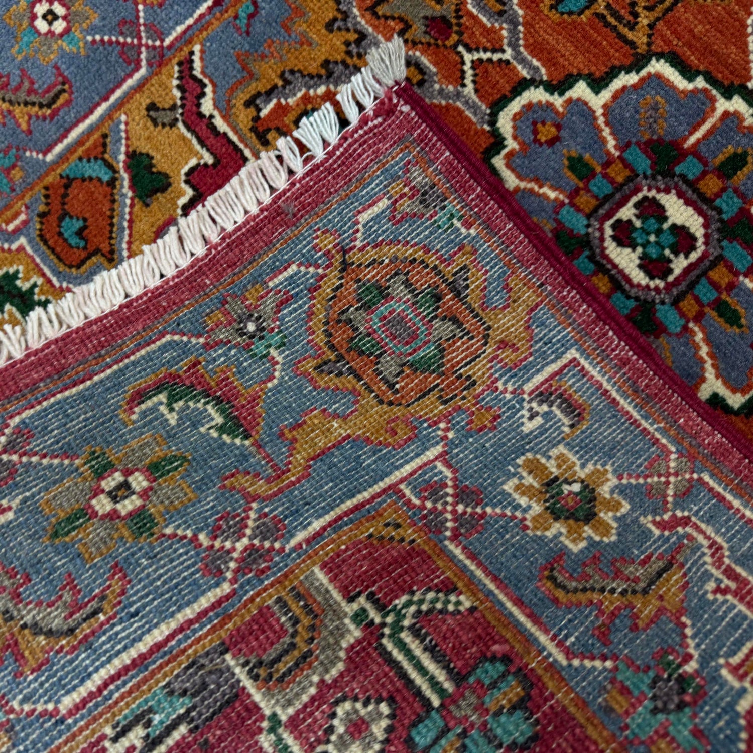 Heriz Area Rug Handmade Multi Medallion 2x4 ft