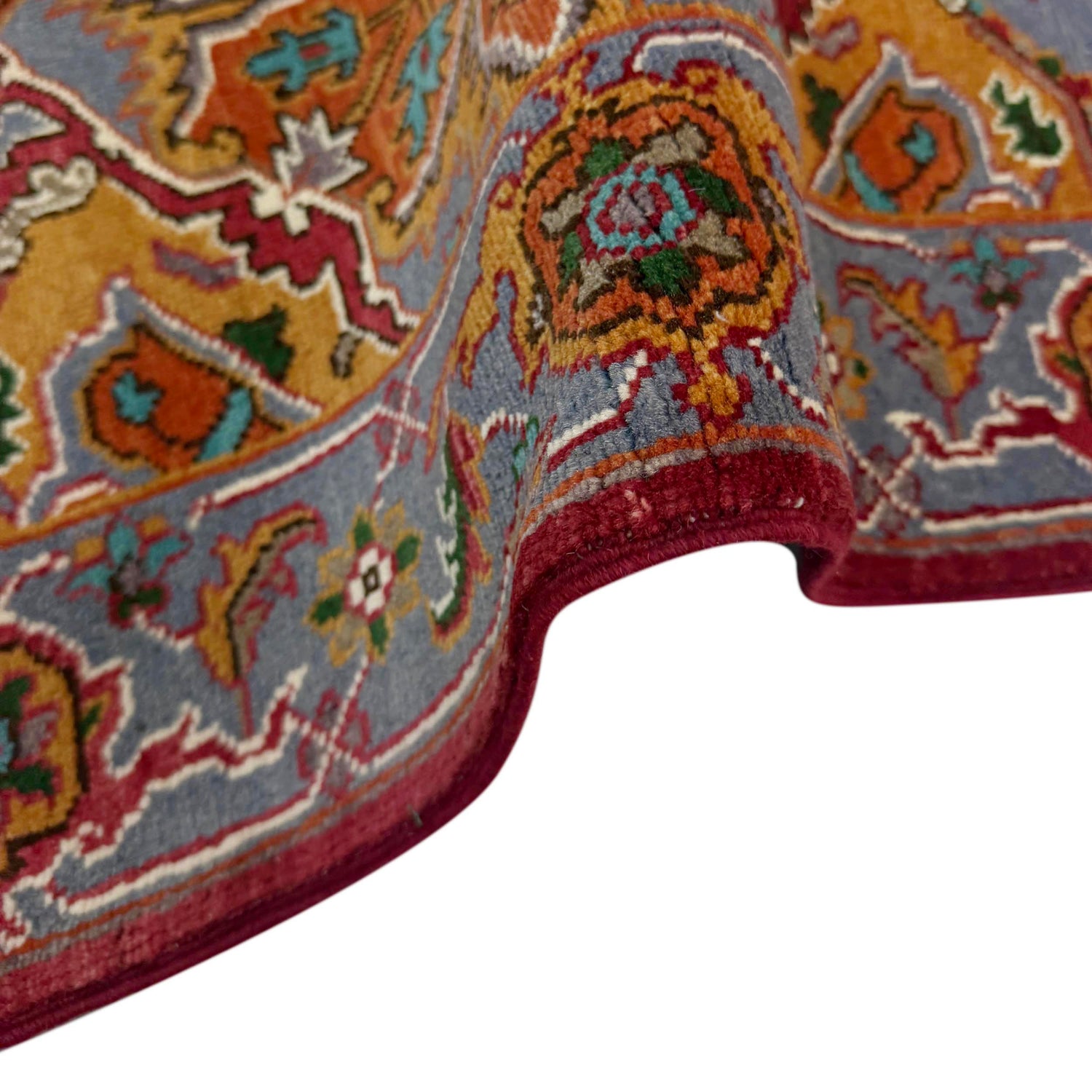 Heriz Area Rug Handmade Multi Medallion 2x4 ft