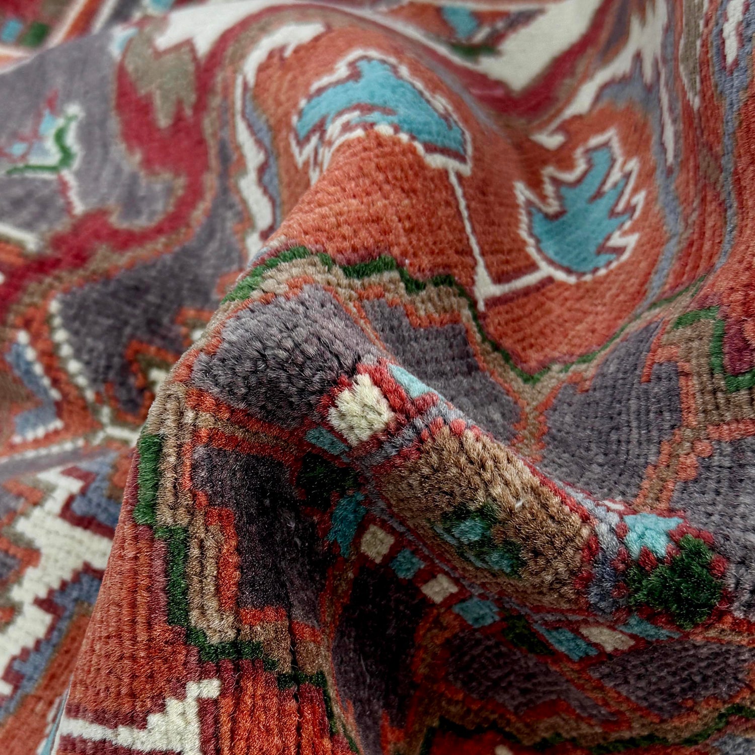 Heriz Area Rug Handmade Multi Medallion 2x4 ft