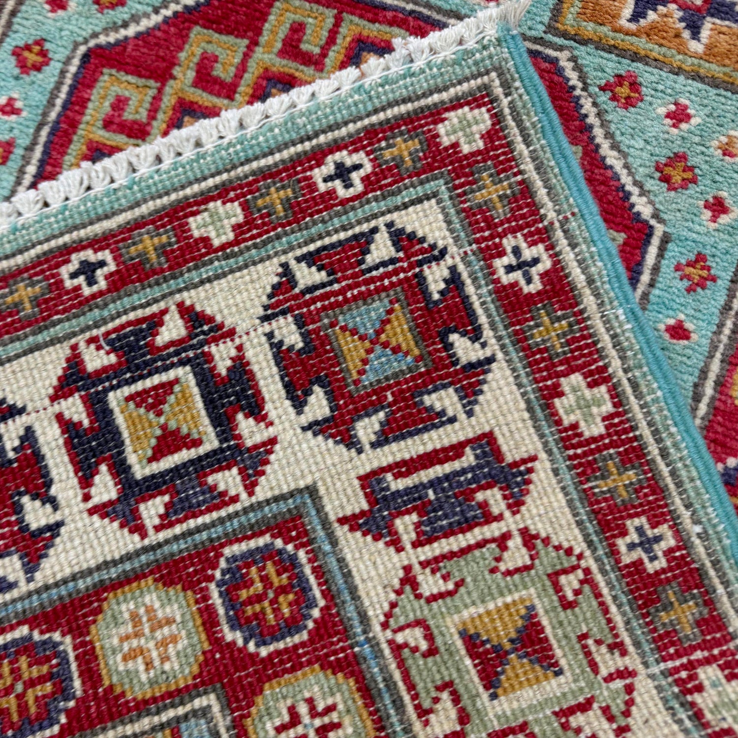 Kazak Rug Handmade Gray Medallion 10' Runner