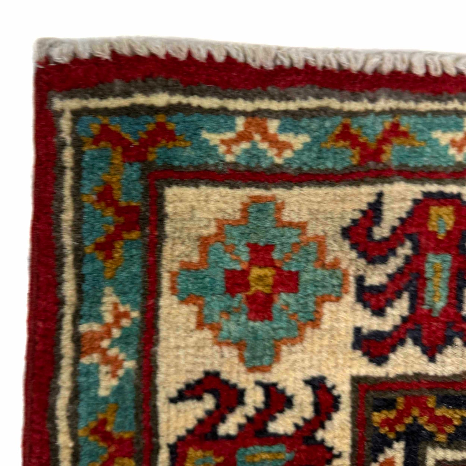Kazak Rug Handmade Red Medallion 2x4 ft