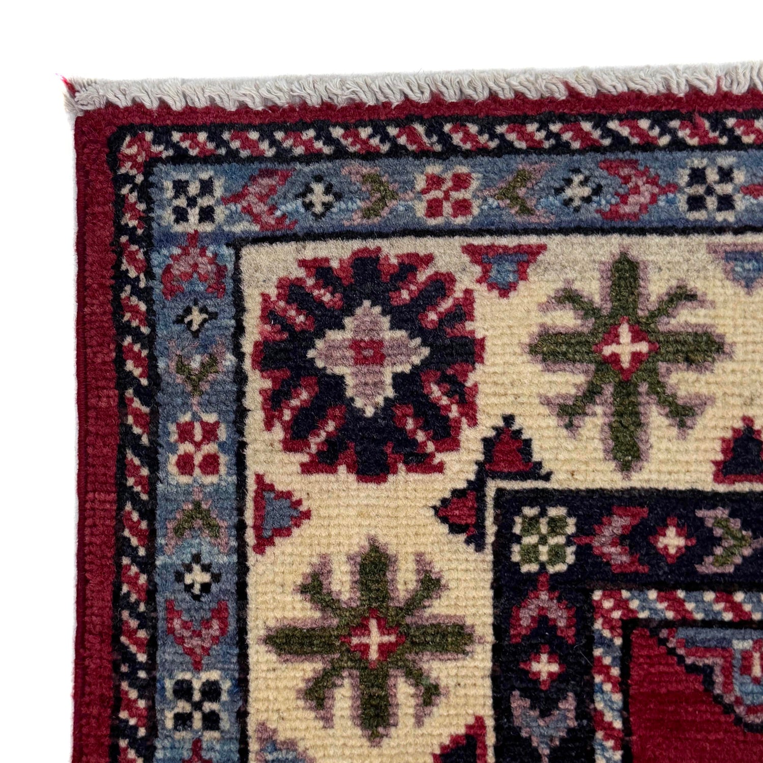 Kazak Rug Handmade Red Medallion 2x4 ft