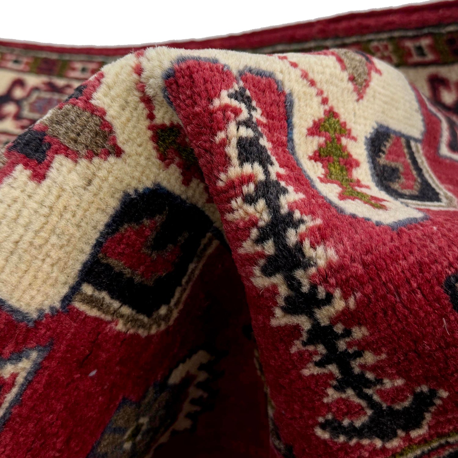Kazak Rug Handmade Red Medallion 2x4 ft