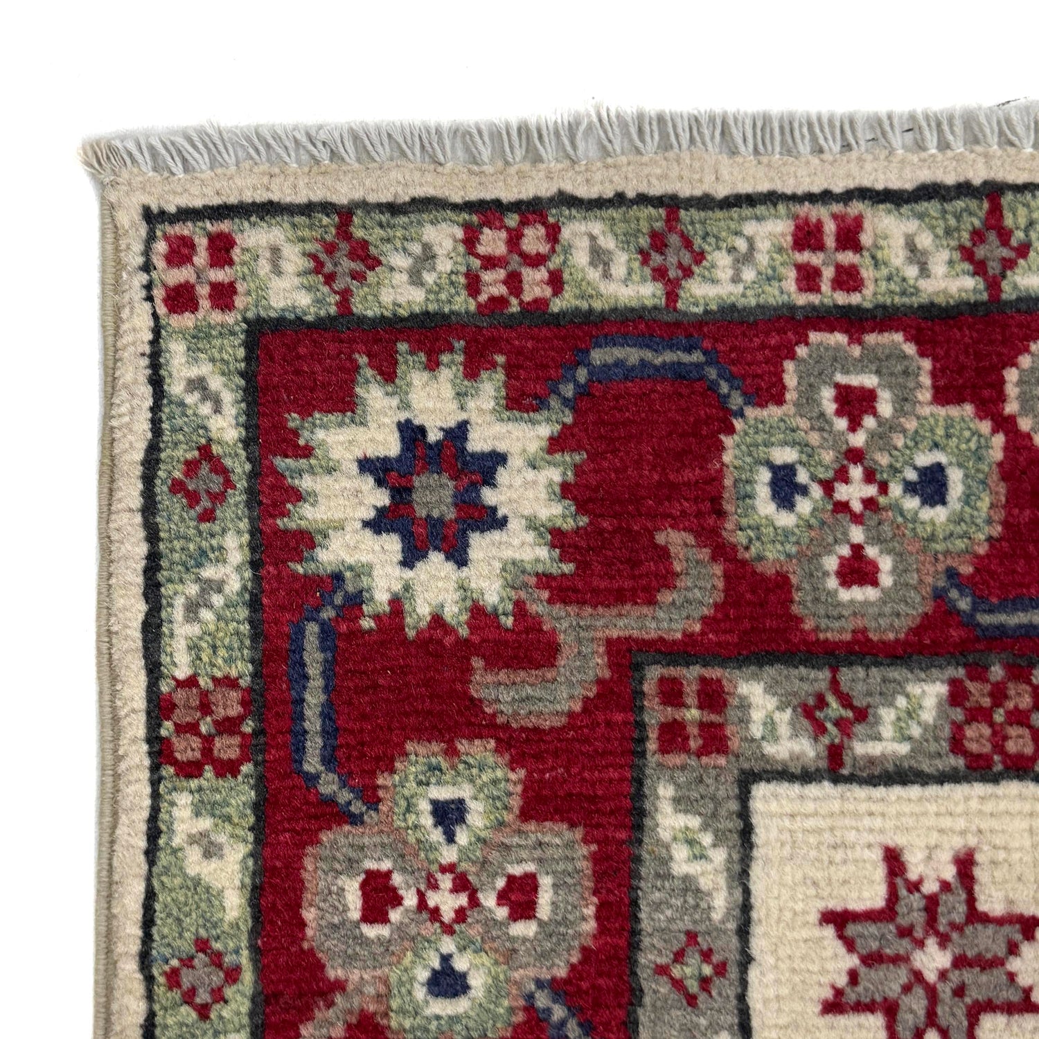 Kazak Rug Handmade Beige Medallion 2x4 ft