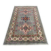 Kazak Rug Handmade Gray Medallion 2x4 ft