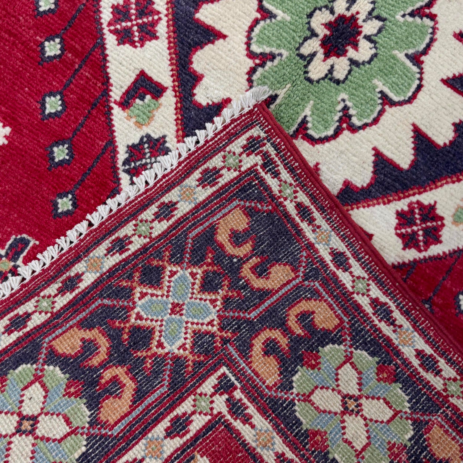 Kazak Rug Handmade Red Medallion 3x5 ft