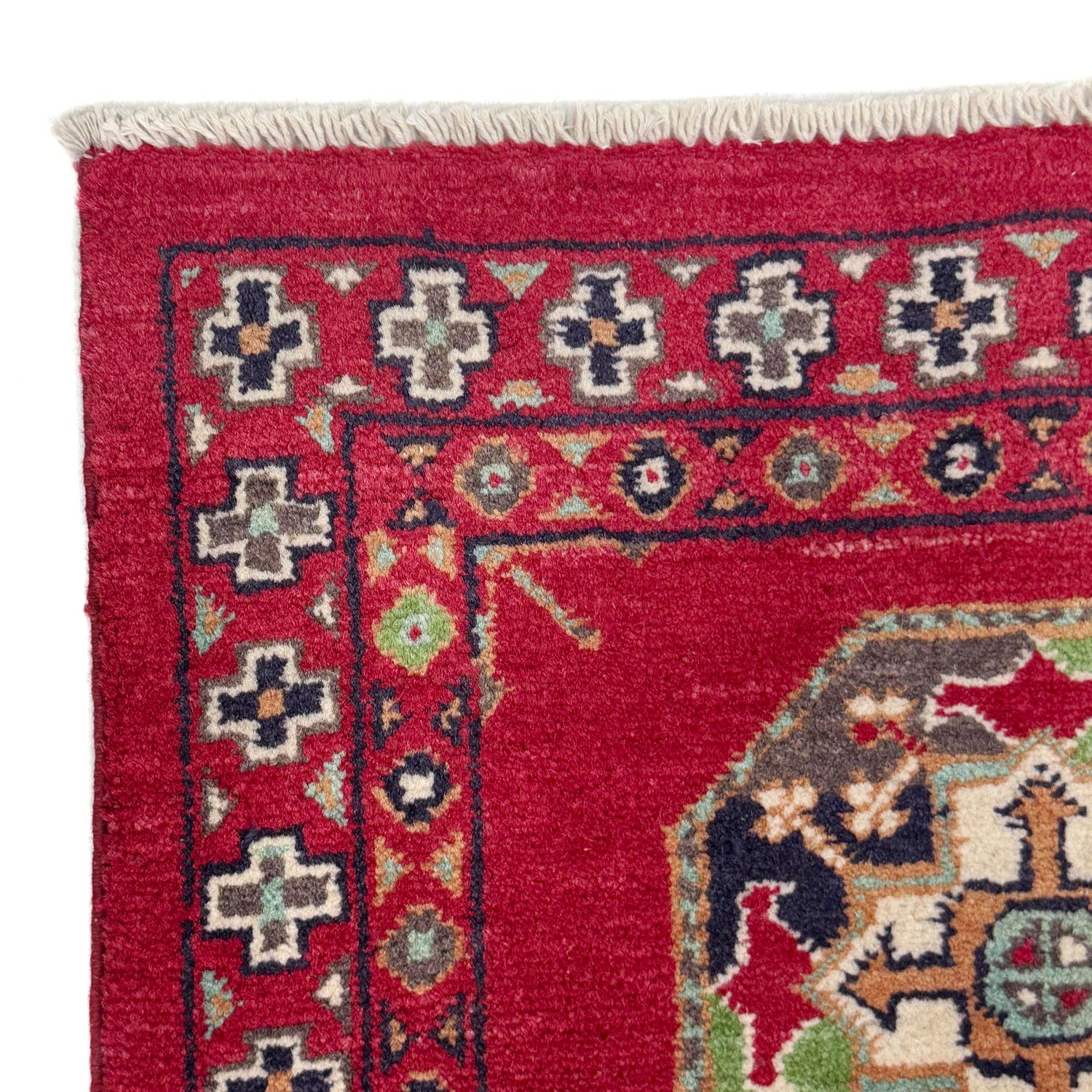 Waziri Area Rug Handmade Red Medallion 3x5 ft
