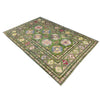 Waziri Area Rug Handmade Green Medallion 4x6 ft