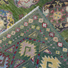Waziri Area Rug Handmade Green Medallion 4x6 ft