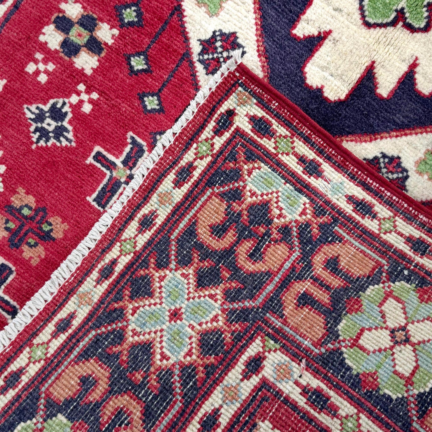 Kazak Rug Handmade Red Medallion 3x5 ft