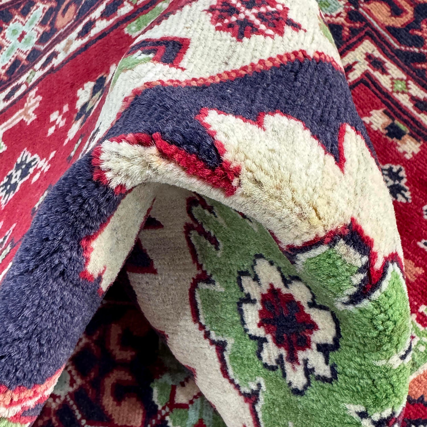 Kazak Rug Handmade Red Medallion 3x5 ft